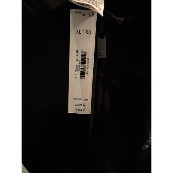 VS pINK bling campus Hooded Full Zip Up y2k heritage crown Jacket sweatshirt xl - Picture 8 of 11